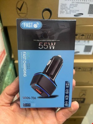 شارژر فندکی دو پورت چراغ دار WKN-706